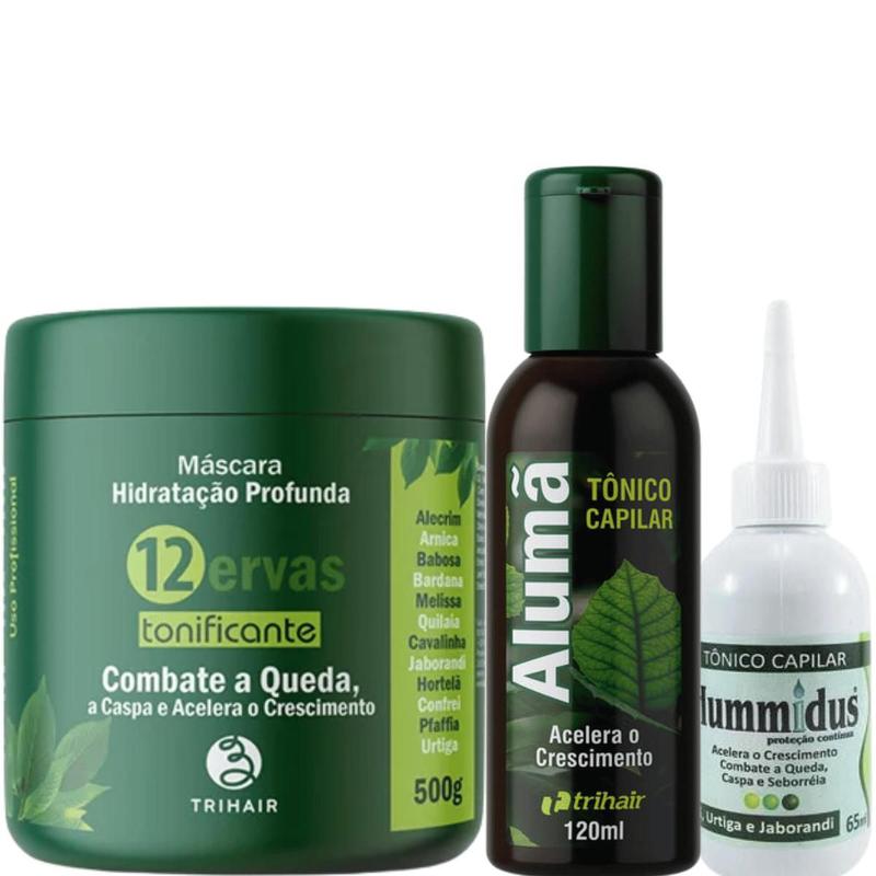 Crescimento Capilar Máscara 12 Ervas-Tônico Alumã 120ml - Trihair